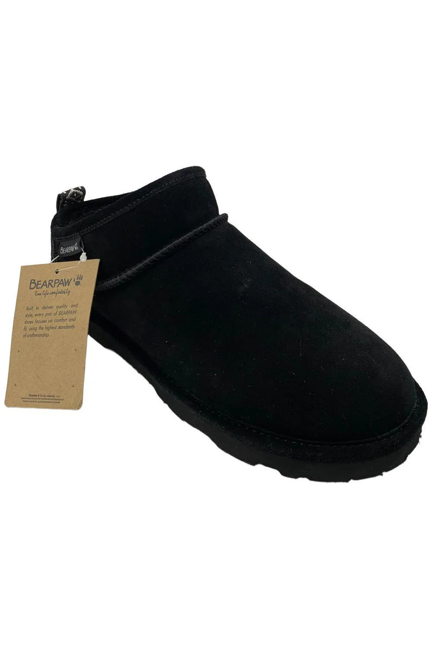 BEARPAW Women's Kam Rain and Stain Repellant Suede Bootie Black - Medium